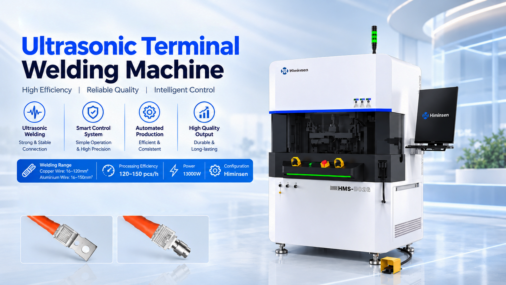 HMS-D02G Ultrasonic Terminal Welding Machine | Soldagem de alta potência para New Energy Harness